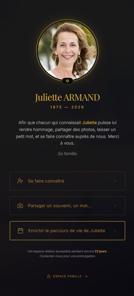 Espace Hommage — Juliette Armand