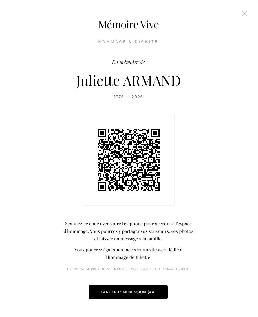 Affiche QR code Mémoire Vive
